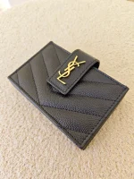 YSL, Accordion Card Holder, , Black, Like New - Image 12