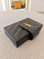 YSL, Accordion Card Holder, , Black, Like New - Image 14