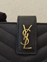 YSL, Accordion Card Holder, , Black, Like New - Image 16