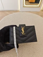 YSL, Accordion Card Holder, , Black, Like New - Image 29