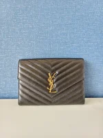 YSL, Grain de Poudre Embossed Leather, , Black, Like New - Image 5