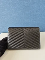 YSL, Grain de Poudre Embossed Leather, , Black, Like New - Image 6