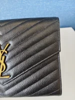 YSL, Grain de Poudre Embossed Leather, , Black, Like New - Image 11