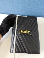 YSL, Grain de Poudre Embossed Leather, , Black, Like New - Image 25