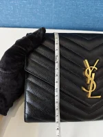 YSL, Grain de Poudre Embossed Leather, , Black, Like New - Image 26