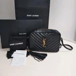 YSL, Lou Camera Bag, 9", Black, Like New - Image 2