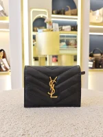 YSL, Matelasse Bi-fold, , Black, Like New - Image 3