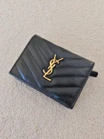 YSL, Matelasse Bi-fold, , Black, Like New - Image 4