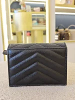 YSL, Matelasse Bi-fold, , Black, Like New - Image 6