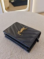 YSL, Matelasse Bi-fold, , Black, Like New - Image 13