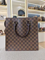 Louis Vuitton, Damier Ebene Sac Plat Tote Bag, PM, Brown, Very Good - Image 5