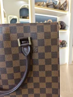 Louis Vuitton, Damier Ebene Sac Plat Tote Bag, PM, Brown, Very Good - Image 11
