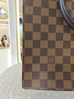 Louis Vuitton, Damier Ebene Sac Plat Tote Bag, PM, Brown, Very Good - Image 17