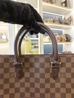 Louis Vuitton, Damier Ebene Sac Plat Tote Bag, PM, Brown, Very Good - Image 19
