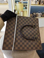 Louis Vuitton, Damier Ebene Sac Plat Tote Bag, PM, Brown, Very Good - Image 33
