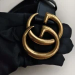 Gucci, Marmont Thin Leather Belt , 75/30, Black, Very Very  Good - Image 4
