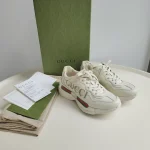 Gucci, Rhyton Vintage Logo Leather Sneaker, 36, White, Very Very  Good - Image 2
