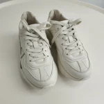 Gucci, Rhyton Vintage Logo Leather Sneaker, 36, White, Very Very  Good - Image 3