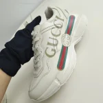 Gucci, Rhyton Vintage Logo Leather Sneaker, 36, White, Very Very  Good - Image 6