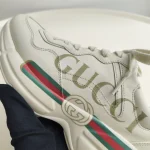 Gucci, Rhyton Vintage Logo Leather Sneaker, 36, White, Very Very  Good - Image 11