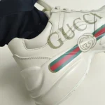 Gucci, Rhyton Vintage Logo Leather Sneaker, 36, White, Very Very  Good - Image 20
