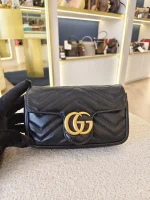 Gucci, GG Marmont Super Mini Bag, Supermini, Black, Very Very  Good - Image 4