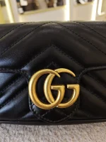 Gucci, GG Marmont Super Mini Bag, Supermini, Black, Very Very  Good - Image 21
