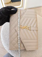 YSL, Envelope Clutch Bag, , Beige, Very Very  Good - Image 35