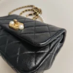 Chanel, Pearl Side Flap Bag , Mini, Black, Very Very  Good - Image 10