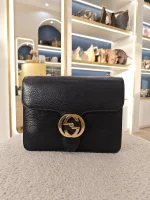 Gucci, Interlocking G Small Shoulder Bag, Small, Black, Very Good - Image 4