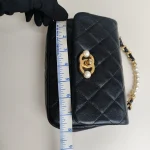 Chanel, Pearl Side Flap Bag , Mini, Black, Very Very  Good - Image 48