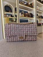 Chanel, Chanel Tweed Quilted 2.55 Reissue Flap Bag, , Pink, Very Very  Good - Image 3