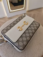 Gucci, Gucci Horsebit 1955 Small Camera Bag, Small, Beige, Very Very  Good - Image 10
