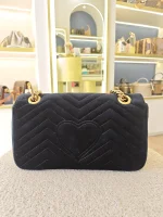 Gucci, Gucci Marmont Crystal Embellished Velvet Shoulder Bag, 26, Black, Very Very  Good - Image 8