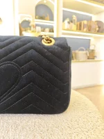 Gucci, Gucci Marmont Crystal Embellished Velvet Shoulder Bag, 26, Black, Very Very  Good - Image 9