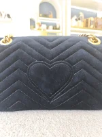 Gucci, Gucci Marmont Crystal Embellished Velvet Shoulder Bag, 26, Black, Very Very  Good - Image 10