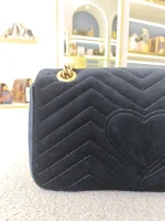 Gucci, Gucci Marmont Crystal Embellished Velvet Shoulder Bag, 26, Black, Very Very  Good - Image 11
