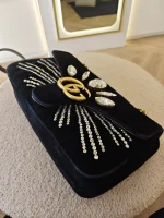 Gucci, Gucci Marmont Crystal Embellished Velvet Shoulder Bag, 26, Black, Very Very  Good - Image 21