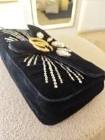 Gucci, Gucci Marmont Crystal Embellished Velvet Shoulder Bag, 26, Black, Very Very  Good - Image 22