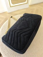 Gucci, Gucci Marmont Crystal Embellished Velvet Shoulder Bag, 26, Black, Very Very  Good - Image 23