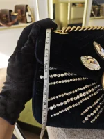 Gucci, Gucci Marmont Crystal Embellished Velvet Shoulder Bag, 26, Black, Very Very  Good - Image 45