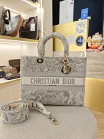 Dior, Lady D-Lite Bag, Large, Grey, Very Very  Good - Image 3