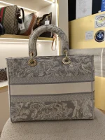 Dior, Lady D-Lite Bag, Large, Grey, Very Very  Good - Image 8