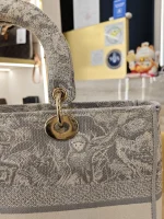 Dior, Lady D-Lite Bag, Large, Grey, Very Very  Good - Image 13