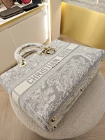 Dior, Lady D-Lite Bag, Large, Grey, Very Very  Good - Image 21
