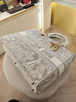 Dior, Lady D-Lite Bag, Large, Grey, Very Very  Good - Image 23