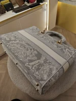 Dior, Lady D-Lite Bag, Large, Grey, Very Very  Good - Image 27
