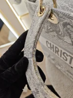 Dior, Lady D-Lite Bag, Large, Grey, Very Very  Good - Image 33