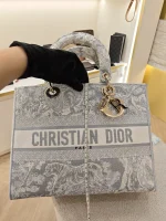 Dior, Lady D-Lite Bag, Large, Grey, Very Very  Good - Image 49
