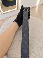 Louis Vuitton, Louis Vuitton Monogram Eclipse Reversible Belt, 95/38, Black, Very Very  Good - Image 15